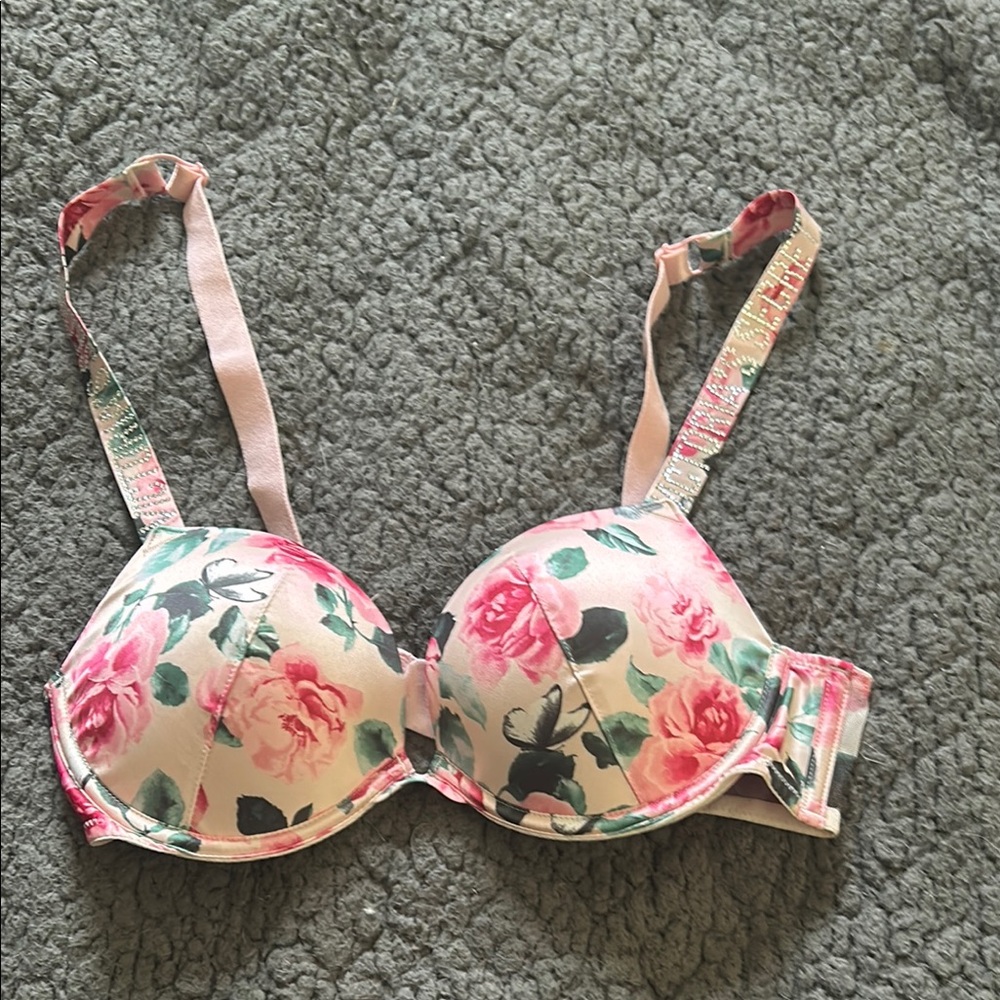 Floral Pink Bra